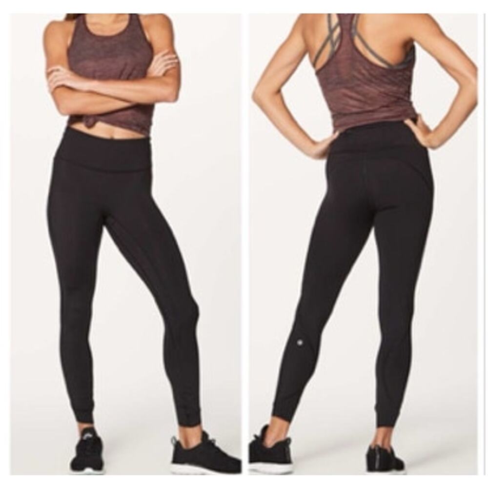 Lululemon Black Run the Day 7/8 Ankle Length Leggings 4